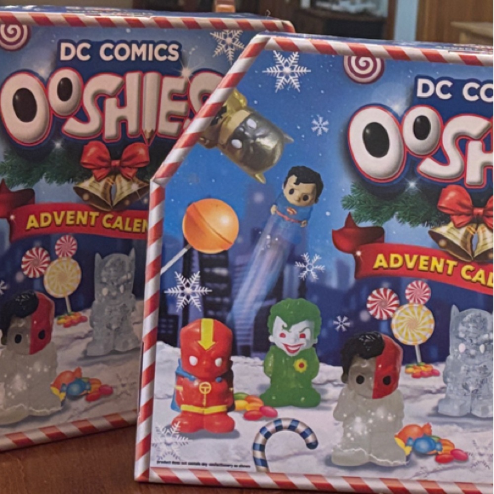 DC Comics Ooshies Advent Calendars (2) with Colorful Characters.  Unboxed.